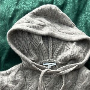 Cashmere project cropped, cabled, hoodie, xs